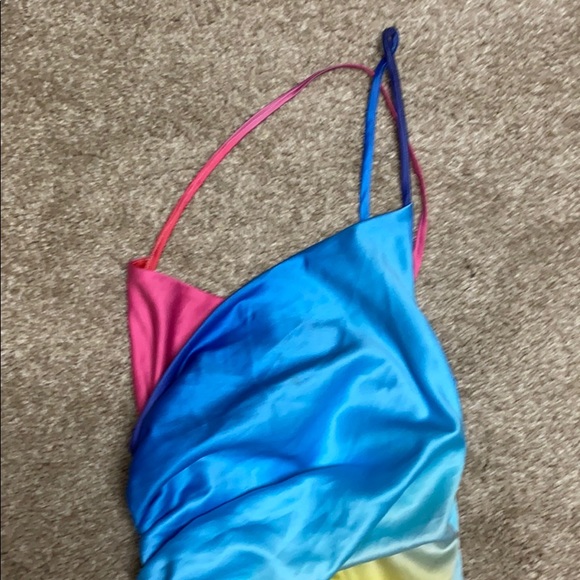 Bella Hadid Fyodor Golan Custom Rainbow Dress - Picture 6 of 14